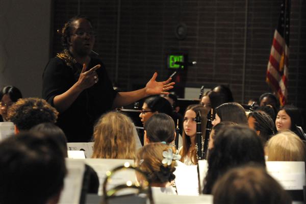 Students performing at the 2023-2024 All County Band Concert